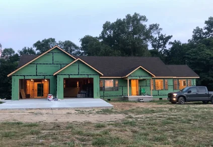 Exterior of a house under construction