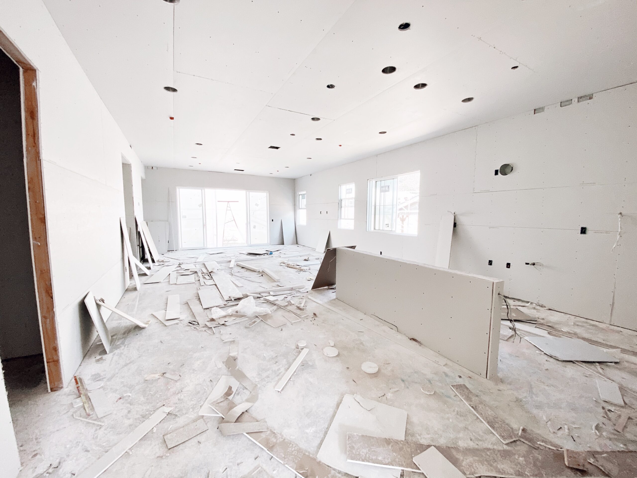 New home construction interior during build phase in Pensacola Florida